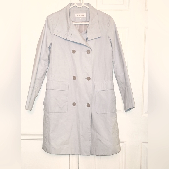Calvin Klein| Powder Blue | Waterproof Trench Coat| Size M - Picture 4 of 10